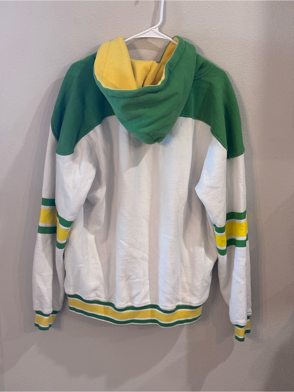 Tampa Bay Rowdies Lace up Hoodie, Men’s XL, white green & yellow - Picture 2 of 15